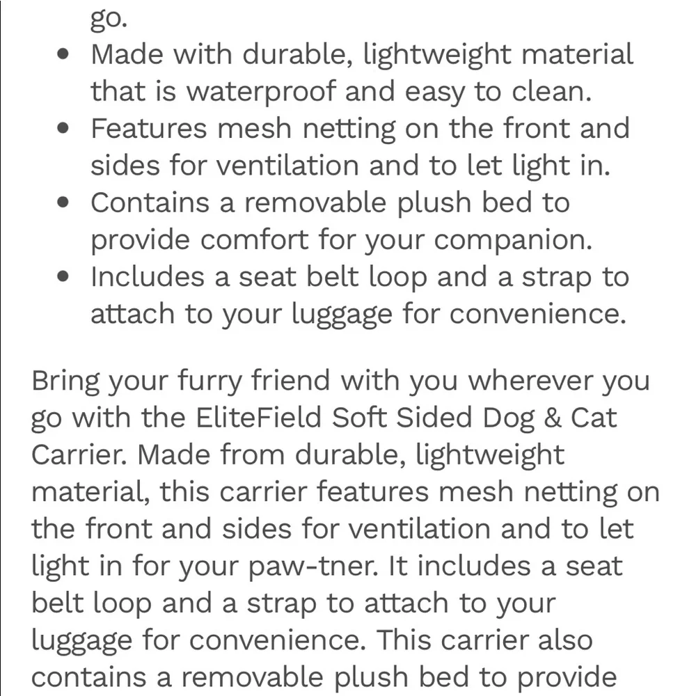 Elite Field Small pet carrier